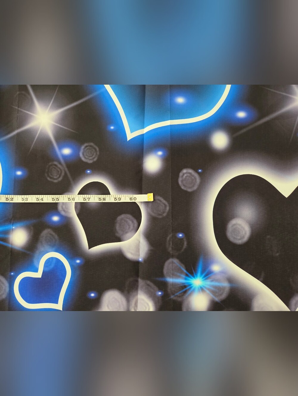 Neon Blue Heart Print Backdrop - Picture 7 of 11